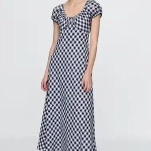 GAP Navy and White Checkered Blouse